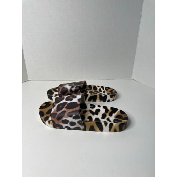 NEW ASOS Womens Leopard Print Slides Slip On Sandals US Size 8 - Picture 1 of 8